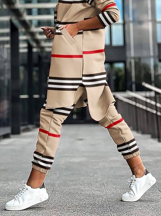 Regular Fit Striped Casual Fashion Pants