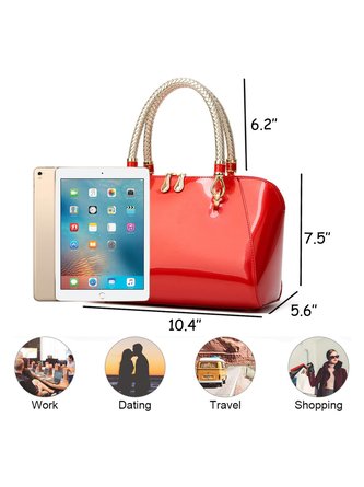 Elegant Artificial Patent Leather Handbag Commuting Crossbody Bag