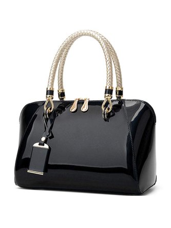 Elegant Artificial Patent Leather Handbag Commuting Crossbody Bag