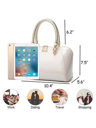 Elegant Artificial Patent Leather Handbag Commuting Crossbody Bag