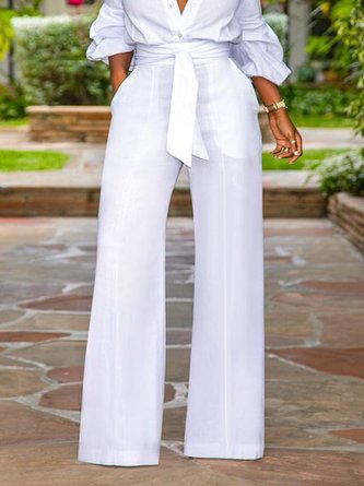 Urban Long Linen Straight Pants