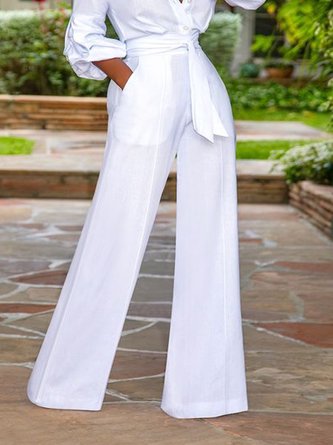 Urban Long Linen Straight Pants