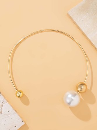 Personalized Asymmetrical Imitation Pearl Necklace