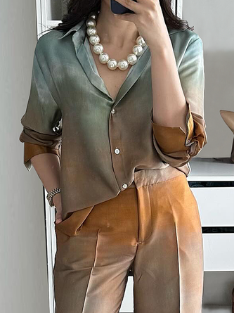 Urban Loose Gradient Pattern Buttondown Shirt
