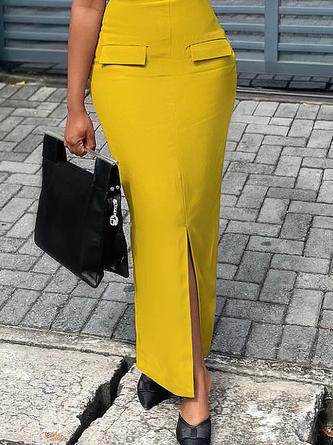 Medium Elasticity Stand Collar Sleeveless Elegant Maxi Dress