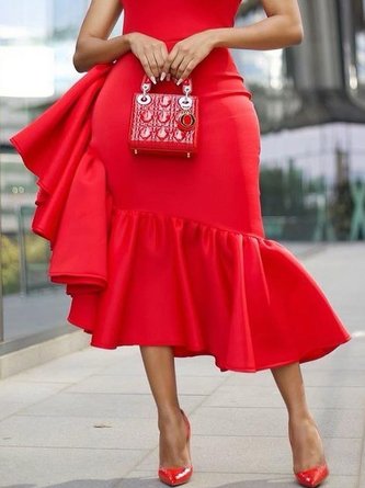 Crew Neck Tight Elegant Long Dress