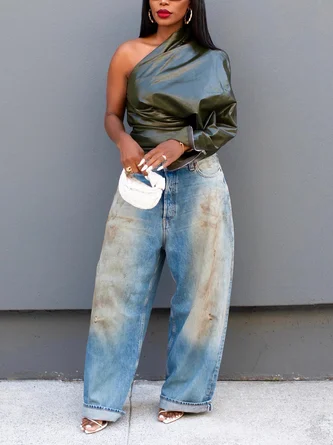 Vintage Loose Long O-Line Regular Jeans - Image 2