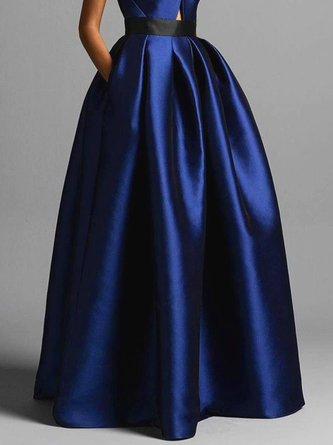 Formal Pockets Halter Maxi Dress