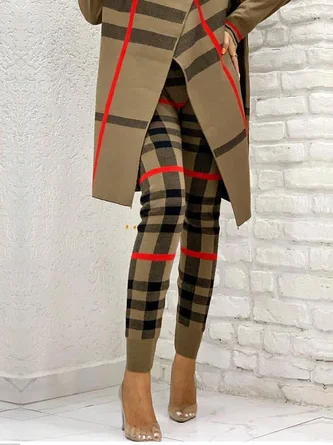 Tight High Elasticity Geometric Urban Slim fit Pants