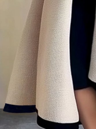 Loose Casual Color Block Open Front Cardigan