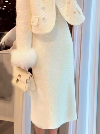 Tight Elegant Plain Slit Skirt