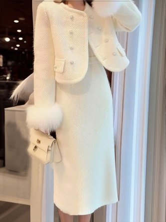 Tight Elegant Plain Slit Skirt