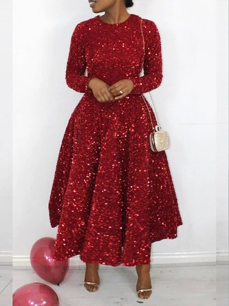 Elegant Glitter Big Hemline Party Dress