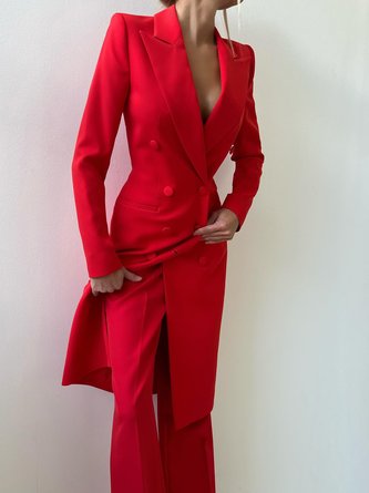 Tuxedo Urban Buttoned Mid-long Blazer