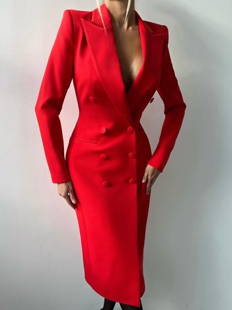 Tuxedo Urban Buttoned Mid-long Blazer