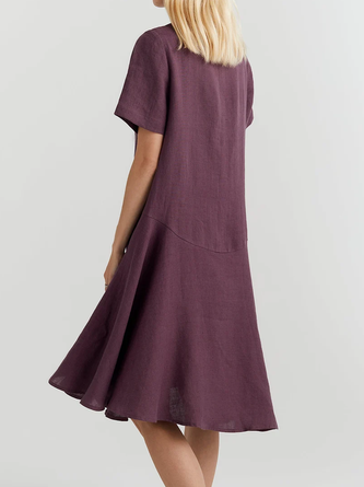 STYLE WE x CHILLINEN | Linen Plain Crew Neck Mini Dress