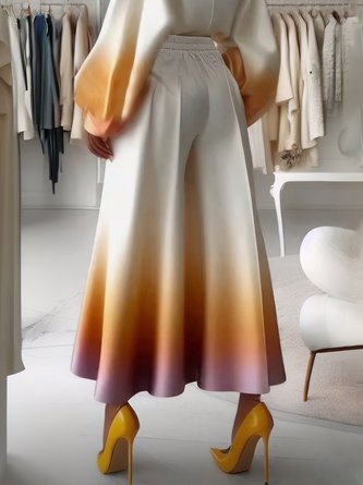 Loose Gradient Elegant Wide Leg Pants