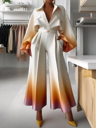 Loose Gradient Elegant Wide Leg Pants