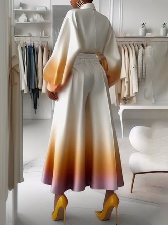 Loose Gradient Elegant Wide Leg Pants