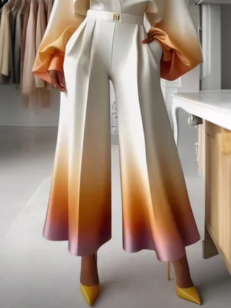 Loose Gradient Elegant Wide Leg Pants