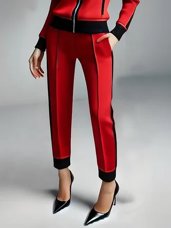 Casual Color Block Straight Sweatpants