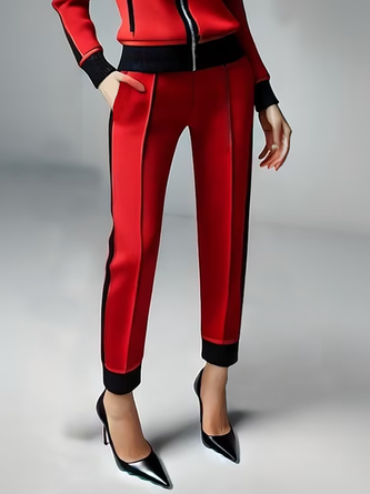 Casual Color Block Straight Sweatpants