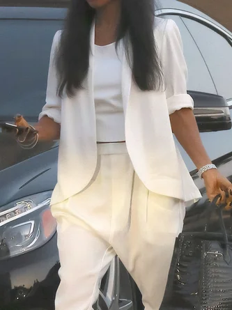 Urban Plain Shawl Collar Blazer