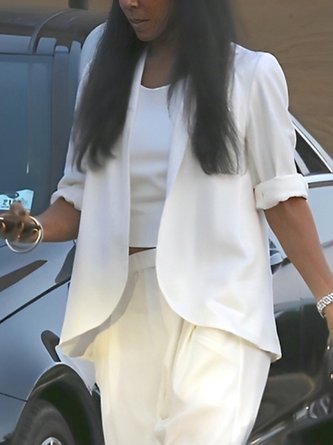 Urban Plain Shawl Collar Blazer