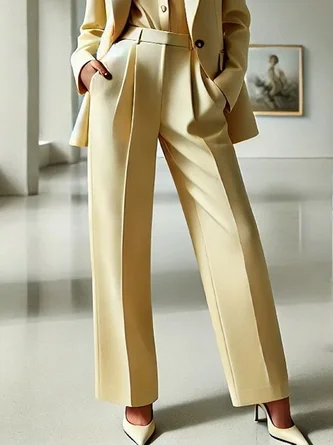 Urban Plain Straight Fashion Pants