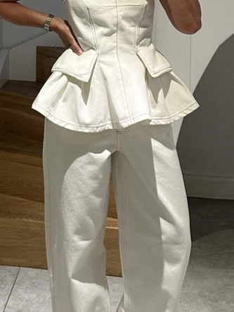 Plain Casual Denim Jeans