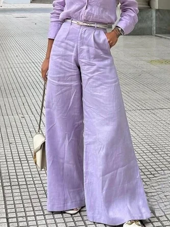 Urban Wide Leg Pocket Linen Pants