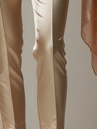 Satin Elegant Straight Pants No Scarf