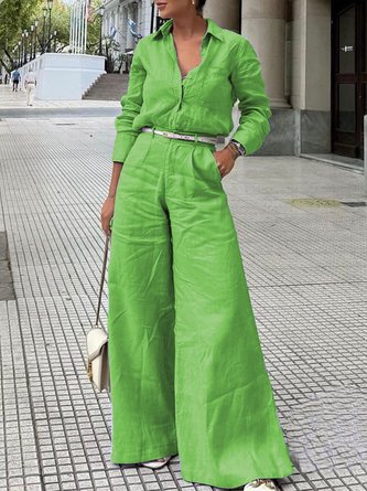 Urban Wide Leg Pocket Linen Pants