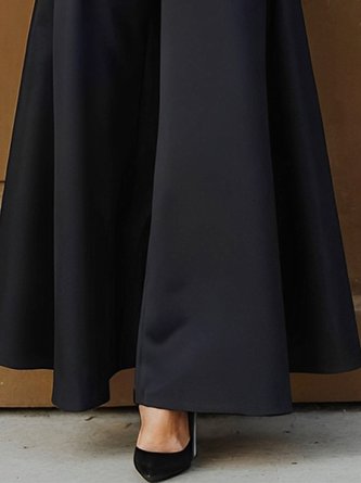 Urban Plain Wide Leg Pants No Belt