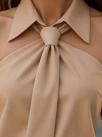 Urban Sleeveless Shirt Collar Tank Top