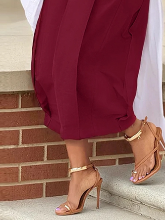 Casual Cotton Wide-Leg Cropped Pants