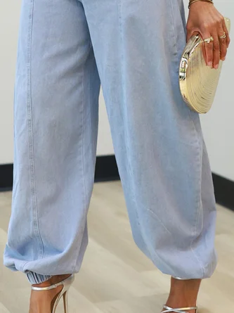 Plain Casual Denim Jumpsuit 3 Plain Casual Denim Jumpsuit - Image 3