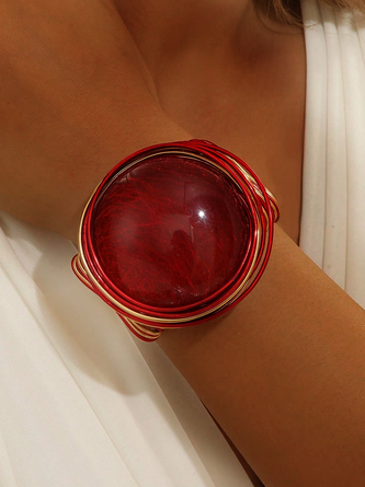 Crystal big gem handmade bracelet exaggerated cross retro egg-shaped bracelet