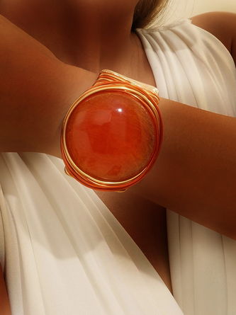 Crystal big gem handmade bracelet exaggerated cross retro egg-shaped bracelet