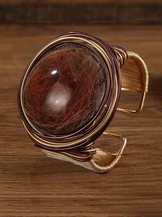 Crystal big gem handmade bracelet exaggerated cross retro egg-shaped bracelet