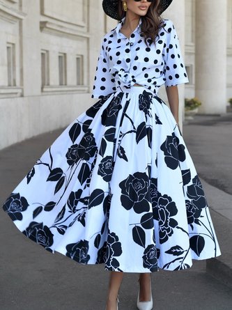 Elegant Printing Floral Maxi Skirt