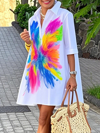 Vacation Random Print Mini Dress