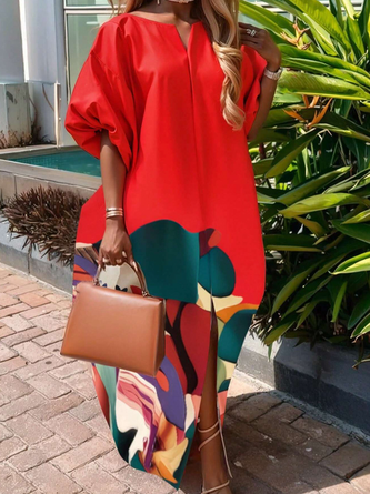 Vacation Floral Printing Maxi Dress