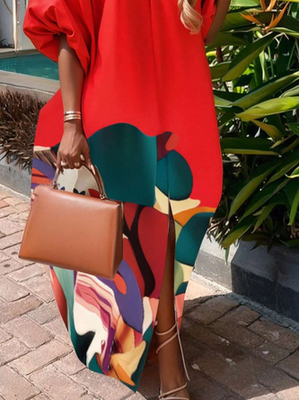 Vacation Floral Printing Maxi Dress