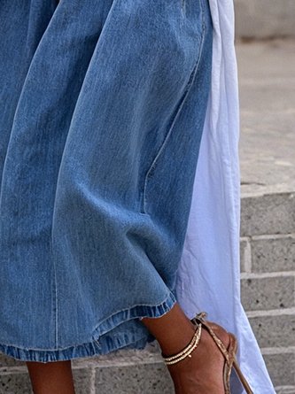 Casual Loose Denim Plain Jeans