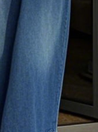 Casual Plain Distressing U-Neck Denim Maxi Dress