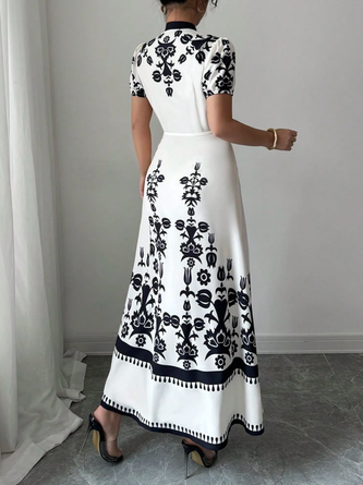 Urban Floral Printing Maxi Dress