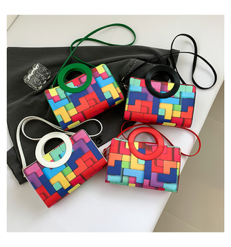 PU Color Block Classic Backpack