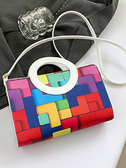 PU Color Block Classic Backpack