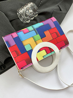 PU Color Block Classic Backpack